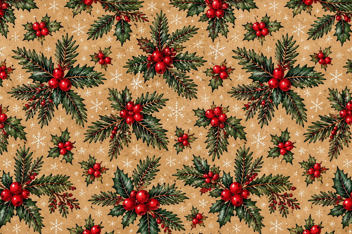 Boughs of Holly Wrapping Paper